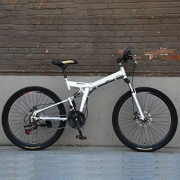 PHY Bici pieghevoli PHY Sospensione di Montagna Adulti della Bici di Sport Alluminio Pieno, 24-26-pollici Ruote 21 velocità Pieghevole Ciclo con Freni a Disco più Colori, 24 inch