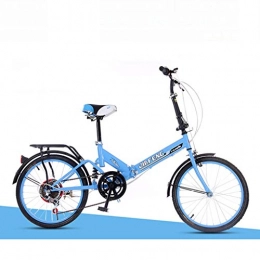 COS NI Bici Piccola Bici Single Speed ​​Bicicletta Pieghevole Bici della Strada del Maschio Adulto e FemaleStudent Biciclette City Bike Mini Bicicletta Ciclismo all'aperto (Color : Blue)