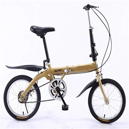 PHY Bici pieghevoli Pieghevole Telaio Bike-Leggero in Alluminio per I Bambini Uomini E Donne Fold Bike16-Inch, Ottone