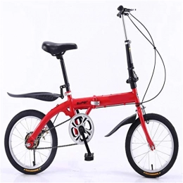 PHY Bici pieghevoli Pieghevole Telaio Bike-Leggero in Alluminio per I Bambini Uomini E Donne Fold Bike16-Inch, Rosso