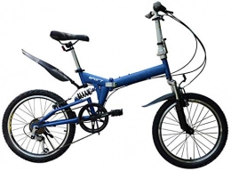 Pkfinrd Bici pieghevoli Pkfinrd 20 Pollici Pieghevole velocità Biciclette - for Adulti Bambini 6 velocità Folding Bike - Strada Anteriore della Bici Pieghevole Bici Uomini della Femmina, Blu (Color : Blue)