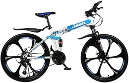 PLYY Bici PLYY Mountain Bike, Bicicletta Pieghevole, Bici Portatile, Bici da Strada for Studenti Adulti, Bici all'aperto, 26 Pollici Pieghevole Mountain Bike, ATV - 21 Costi (Color : Blue)