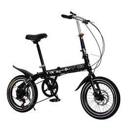 POKENE Bici POKENE 16INCH Foldalbe Bikes con telaio in acciaio ad alto tenore di carbonio, freno a doppio disco, sedile regolabile, pieghevole Bicyle per Men&Women, facile pieghevole, A