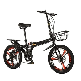 POKENE Bici POKENE bicicletta pieghevole in acciaio ad alto carbonio da 20 pollici, freno a doppio disco, leggero e portatile, ruota integrata, bici pieghevole, B
