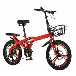POKENE Bici POKENE bicicletta pieghevole in acciaio ad alto carbonio da 20 pollici, freno a doppio disco, leggero e portatile, ruota integrata, bici pieghevole, C