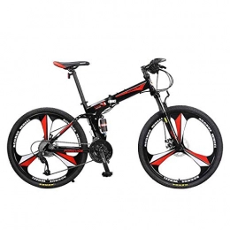 PXQ Bici PXQ Mountain - Bicicletta Pieghevole per Adulti, 26", Doppio Ammortizzatore, Soft Tail, 27 velocità, per Biciclette Fuori Strada, Freni a Disco e sospensioni Rosso