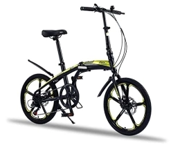 360Home Bici pieghevoli Qian Bicicletta pieghevole da 20 pollici, telaio in alluminio, Shimano, elegante, pieghevole, colore giallo