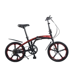 360Home Bici pieghevoli Qian Bicicletta pieghevole da 20 pollici, telaio in alluminio, Shimano, elegante, pieghevole, colore rosso