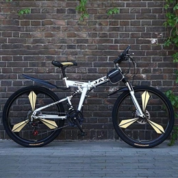 Qianqiusui Bici Qianqiusui Folding Mountain Bike con 26" Super Leggero in Lega di magnesio, Sospensione Completa Premium e Shimano 21 velocità Gear, 3, 26" (Color : 16, Size : 26")