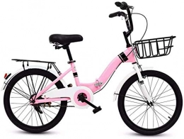 Qinmo Bici pieghevoli Qinmo 20" Pieghevole Bici Pieghevole Bici for Adulti Folding Bike Mini Folding Bike Carbon City Folding Bike, Rosa (Color : Pink)