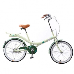 Qinmo Bici pieghevoli Qinmo Adulti Lady City Bike, in Lega di Alluminio Ruote da 20 Pollici Cornice Commuter Retro Biciclette Lega di Alluminio del Manubrio Posteriore Integrato (Color : Green)