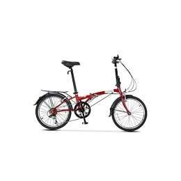 QYTEC Bici pieghevoli QYTEC Zxc - Bici da bicicletta da uomo, pieghevole, in acciaio al carbonio ad alto tenore di carbonio a 6 velocità V, con fascia freno e parafango per pendolari Outdoo ciclismo (colore: rosso)