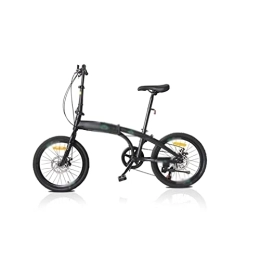 QYTEC Bici pieghevoli QYTEC Zxc - Bicicletta da uomo, pieghevole, 7 velocità, in acciaio ad alto tenore di carbonio, ammortizzante, per adulti, maschio, femmina, studenti, sport all'aria aperta (colore: nero)