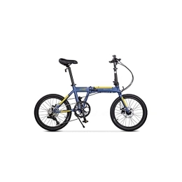 QYTEC Bici pieghevoli QYTEC ZXC - Freno a disco pieghevole per bicicletta da uomo, in lega di alluminio, a 9 velocità, super leggero, per il trasporto da città, per pendolari, colore: blu