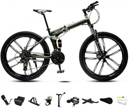RENXR Bici pieghevoli RENXR Unisex Folding Bike MTB della Bicicletta Pendolare 30-velocità Gears Fuori Strada velocità Variabile Doppio Freno A Disco per Uomini E Donne