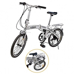 Ridgeyard Bici Ridgeyard 20" 6 velocità argento pieghevole pieghevole regolabile City Bike biciclette scuola sport Shimano
