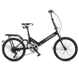 RR-YRL Bici RR-YRL 20-inch Pieghevole Variable Speed ​​Bike, Bici Pieghevole per Maschi e Femmine Studenti, Ammortizzatore Bici, Acciaio al Carbonio Telaio, Nero