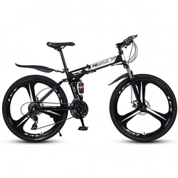 RR-YRL Bici pieghevoli RR-YRL 26-inch Folding Bike, Mountain Bike, Bike Ammortizzatore, Unisex City Road Bike, Black 21 Speed