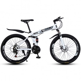 RR-YRL Bici RR-YRL 26-inch Folding Bike, Mountain Bike, Bike Ammortizzatore, Unisex City Road Bike, White 27 Shift