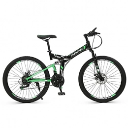 RUZNBAO Bici pieghevoli RUZNBAO Bicicletta Pieghevole Adulto Pieghevole Mountain Bike 26 Pollici 24-velocità Unisex Bike Pieghevole Bike Dual Dual Dual Dual Shock Asporting By (Color : Green)