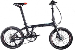 SAVADECK Bici SAVADECK Z1 Bici Pieghevole 20" Bicicletta Pieghevole in Carbonio con Telaio in Fibra di Carbonio e Cambio Shimano 105 R7000 22 velocità (Nero Blu)