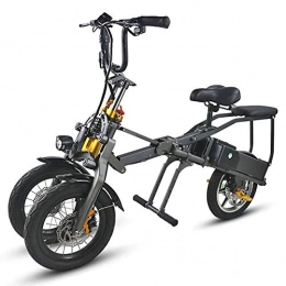 LHLCG Bici Scooter Bicicletta elettrica Pieghevole a Tre Ruote - Lega di Alluminio Aeronautica Pieghevole E-Bike a Batteria al Litio