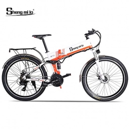 Shengmilo Bici Shengmilo-M80 Mountain Bike Elettrica 500W, Bicicletta Elettrica Pieghevole da 26 Pollici, Sospensione Completa 48v 13ah E velocit Shimano 21, con Ripiano Posteriore