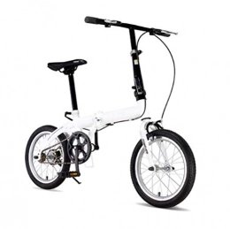 SHIN Bici SHIN Bicicletta da Città Donna, Uomo Alluminio Bici Pieghevole Leggera 12 kg Unisex City Bike - Regolabile Manubrio E Sella Comoda, v-Brake, velocità Singola / Bianco