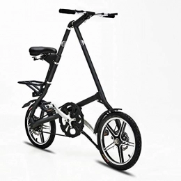 Sucastle Bici Sucastle Light Weight Intelligente Pieghevole Bici Pieghevole Bici da 16 Pollici Formato Completo Telaio da Strada Mini Bici in Alluminio Nuovo in Auto Creativo (Color : Black)