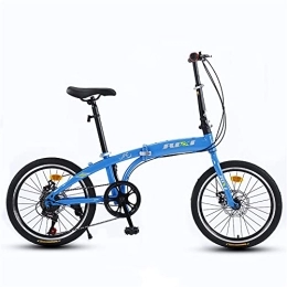 TAURU Bici pieghevoli TAURU Bici da strada pieghevole da 50, 8 cm, velocità variabile della bicicletta della città, telaio rigido del veicolo in acciaio al carbonio, doppio freno a disco (blu)