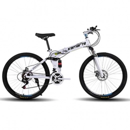Tbagem-Yjr Bici pieghevoli Tbagem-Yjr Folding Mountain Bike for Adulti, Freni A Disco Doppio Sport Tempo Bicicletta City Road (Color : White, Size : 24 Speed)