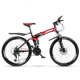 Tbagem-Yjr Bici pieghevoli Tbagem-Yjr Moutain Bike, Portatile Strada Pieghevole Città Telaio in Acciaio Bicicletta Alto Tenore di Carbonio da 26 Pollici (Color : Red, Size : 27 Speed)