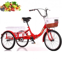 Dongshan Bici Triciclo adulto 20 pollici 3 ruote bici pieghevole triciclo comfort scooter 3 giri bicicletta con cesto di verdure triciclo pedale per anziani triciclo umano regali per i genitori