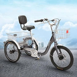 Triciclo per Adulti Adulto Pieghevole Trike 7 velocità Pieghevole Tricicli Adulti 3 Biciclette A 3 Ruote con Triciclo Pieghevole Passo-Passo con Cesto per Adulti Donne Uomini Anziani(Size:Nero)
