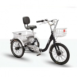 T-Day Bici Triciclo per Adulti Pieghevole Tricicli per Adulti 7 velocità Pieghevole Adulto Trekes 3 Ruote Bikes con Basso Passo con Il Cesto per Gli Anziani Donne Uomini(Size:Nero)