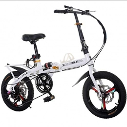 TX Bici pieghevoli TX Mini Bicicletta Pieghevole Piccola A velocità Variabile Ultraleggero, Leggero E Portatile Adulti Uomo Donne, Bianco, 20 Inches