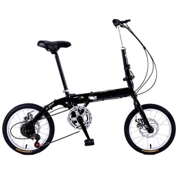 TZYY Bici TZYY Mini Compact Città Bicicletta per City Riding Pendolarismo, 16in Fibra di Carbonio Bicicletta Pieghevole Nero 16in