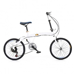 PHY Bici Ultralight Portatile Pieghevole Biciclette per Bambini Uomini E Donne Leggero Telaio in Acciaio Fold Bike20 inch, Bianca