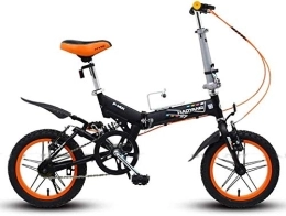 Aoyo Bici Uomini Folding Bike Donne, 14 pollici Mini pieghevole bicicletta della montagna, leggero portatile alto tenore di carbonio Acciaio Alluminio Telaio Commuter Bike, (Color : Black)