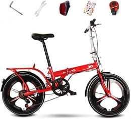 WCY Bici pieghevoli WCY Bici Pieghevole Bici Biciclette, 6-velocità Adulto Unisex della Bicicletta, 20 Pollici Fuori Strada MTB Bike, Pieghevole Commuter Bike 5-25 (Colore: Giallo) yqaae (Color : Red)