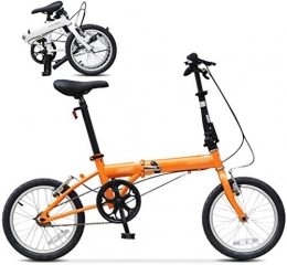 WCY Bici WCY Bici Pieghevole Bicicletta da 16 Pollici, Bici Pieghevole Bicicletta, Unisex Leggero Commuter Bike, MTB della Bicicletta 5-27 (Colore: Arancione) yqaae (Color : Orange)