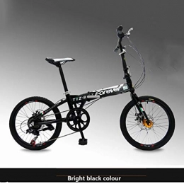Weiyue Bici pieghevoli Weiyue Bicicletta Pieghevole- Bicicletta Pieghevole da 7 Pollici da 20 Pollici, Bicicletta Pieghevole in Lega di Alluminio Ultraleggera for Uomo e Donna (Color : Black)