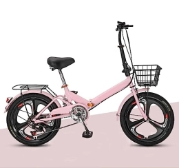 WOLWES Bici WOLWES Bicicletta pieghevole 6 velocità Shifte leggera in acciaio ad alto tenore di carbonio Bicicletta portatile con parafanghi anteriori e posteriori per adolescenti, uomini, donne A, 20in