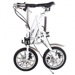 WYFDM Bici Wyfm - Bicicletta Pieghevole in Lega di Alluminio, 35, 6 cm e 40, 6 cm, per Adulti e Adulti, Ideale per spostamenti in Città e pendolari, Bianco, 14inch