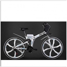 Xiaotian Bici pieghevoli Xiaotian Ciclomotore Adulto Pieghevole per Bici da Strada City Mountain Bike, Batteria al Litio 48V, Batteria a 26 Pollici, Bianco