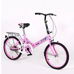 XQ Bici pieghevoli XQ XQ162URE 20 Pollici Pieghevole Bicicletta Singola velocità Biciclette Uomini e Donne Bici per Bambini Adulti Bicicletta (Colore : Rosa)