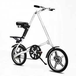 XWDQ Bici pieghevoli XWDQ Bicicletta da Bicicletta per Uomo E Donna Pieghevole da 16 Pollici in Lega di Alluminio per Bicicletta Bianca