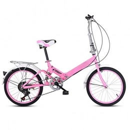 XXZ Bici xxz Bicicletta Pieghevole, Bicicletta compatta a 7 velocità con Sedile Confortevole Telaio in Alluminio Leggero Pneumatico Resistente all'Usura, per Studenti Urban Riding Pink
