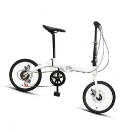 XYSQ Bici XYSQ velocit Pieghevole Bici for Adulti Uomini E Donne, Leggero Telaio in Alluminio A 6 velocit Pieghevole Biciclette 20 Pollici, velocit di Mountain Bike-White (Color : White, Size : 20 in)