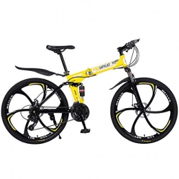 JIAWYJ Bici YANGHAO-Mountain bike per adulti- 26 "Bici da montagna da 21 velocità per adulti, telaio a sospensione integrale in alluminio leggero, forcella a sospensione, freno a disco, giallo, D YDLZZXC-09